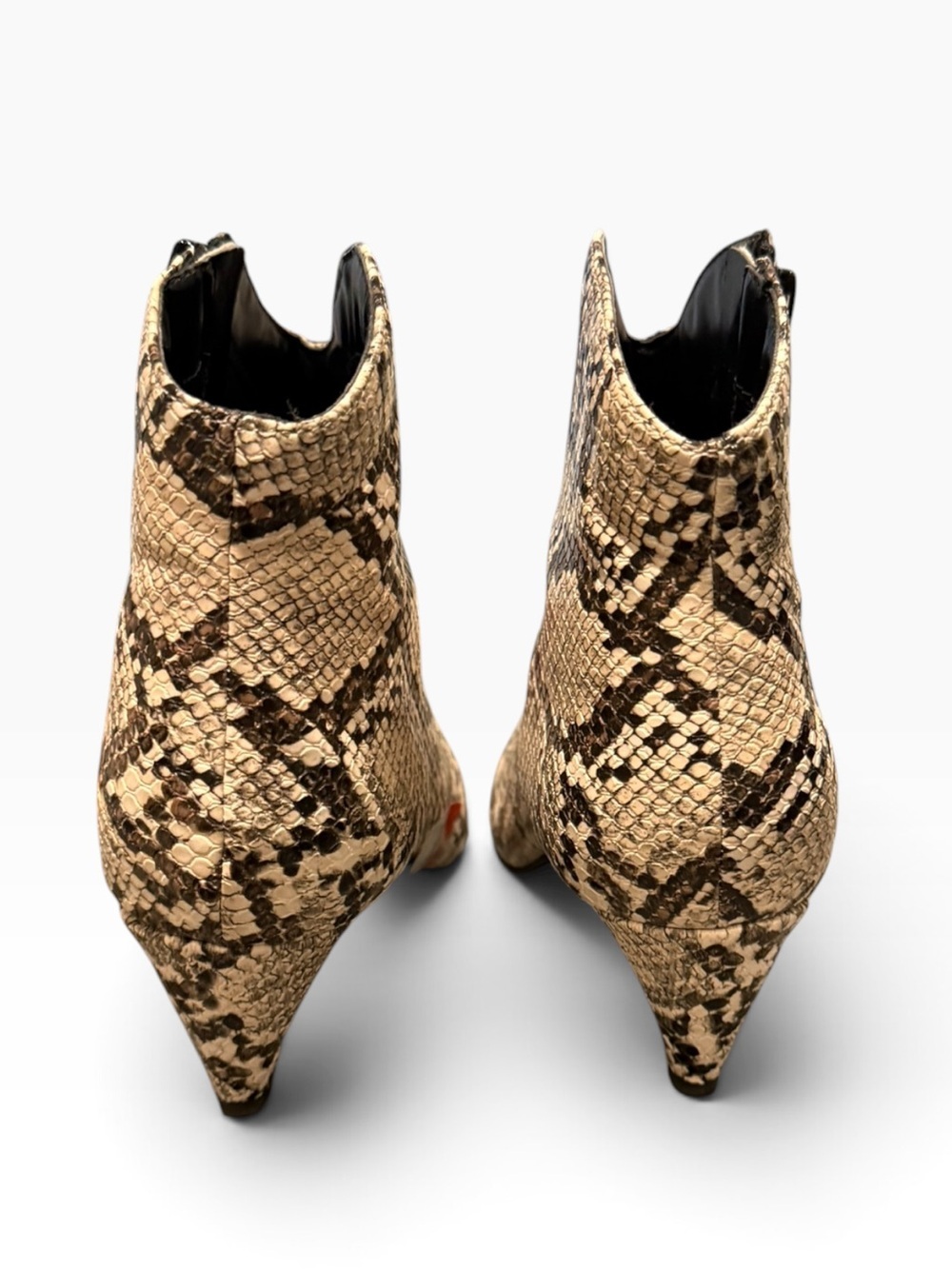 Worthington Women’s Snakeskin Pointed-Toe Kitten Heel Ankle Booties – Size 8M - Picture 3 of 6